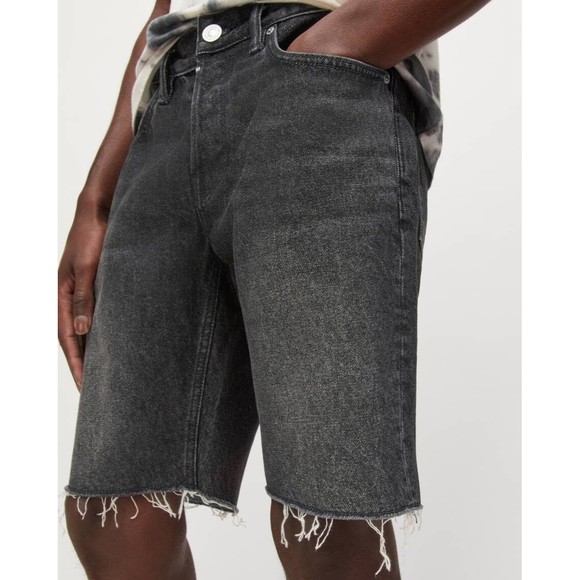 All Saints black Switch Denim Shorts - Picture 2 of 6